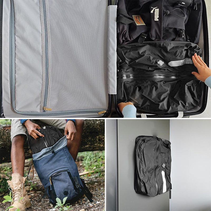 Bolsas de compresión dentro de una maleta y de una mochila de viaje