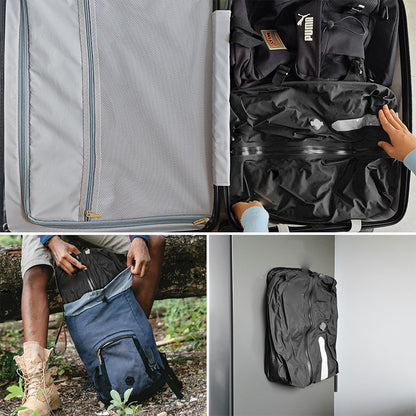 Bolsas de compresión dentro de una maleta y de una mochila de viaje